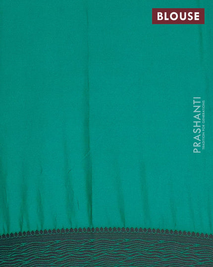 Semi crepe saree teal blue with allover thread woven buttas and thread woven border - {{ collection.title }} by Prashanti Sarees