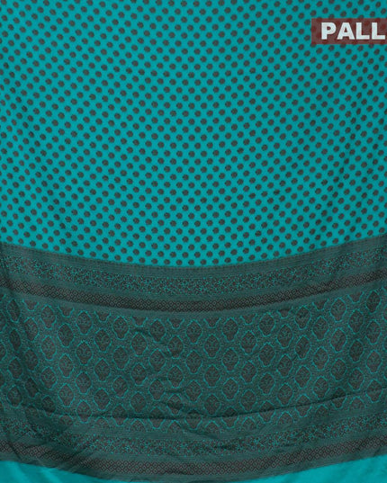 Semi crepe saree teal green with allover thread woven buttas and thread woven border - {{ collection.title }} by Prashanti Sarees