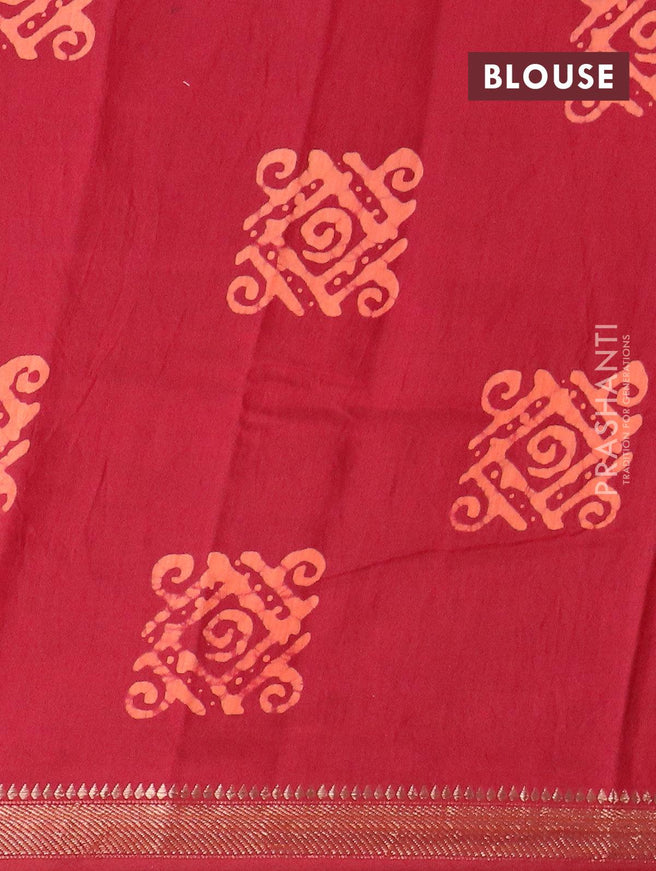 Semi gadwal saree maroon with bandhani prints and zari woven border - {{ collection.title }} by Prashanti Sarees