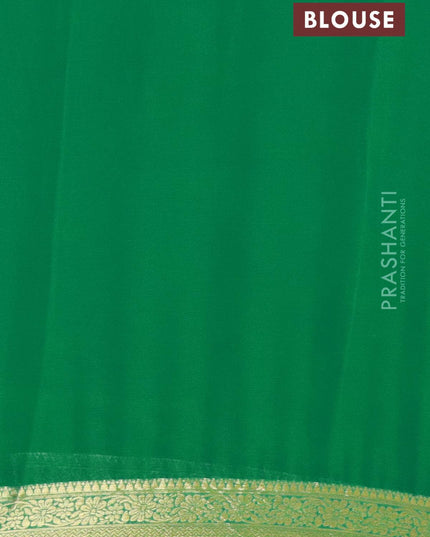 Semi georgette saree green with allover zari woven tree buttas and zari woven border - {{ collection.title }} by Prashanti Sarees