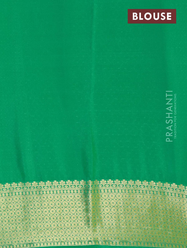 Semi georgette saree green with zari woven floral buttas and zari woven border - {{ collection.title }} by Prashanti Sarees