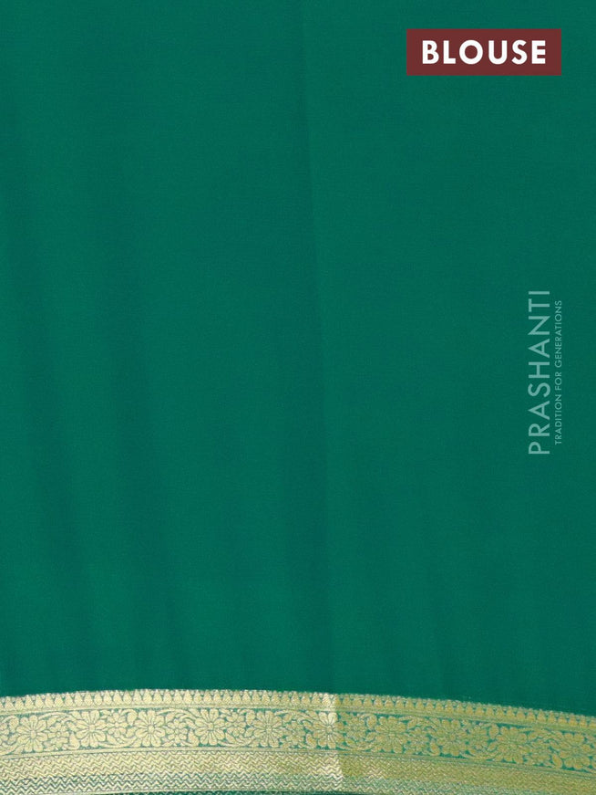 Semi georgette saree peacock green with allover zari woven tree buttas and zari woven border - {{ collection.title }} by Prashanti Sarees