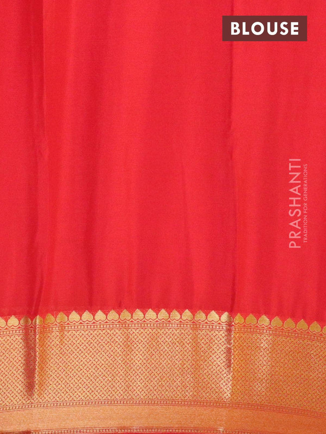 Semi georgette saree red with allover zari woven buttas and zari woven border - {{ collection.title }} by Prashanti Sarees