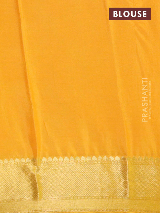Semi georgette saree yellow with allover zari woven buttas and zari woven border - {{ collection.title }} by Prashanti Sarees