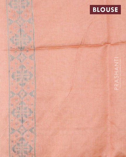 Semi jute silk saree orange and beige with allover floral prints woven buttas and woven border - {{ collection.title }} by Prashanti Sarees