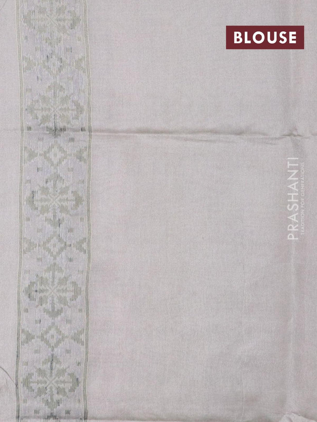 Semi jute silk saree pastel blue shade and beige with allover floral prints woven buttas and woven border - {{ collection.title }} by Prashanti Sarees