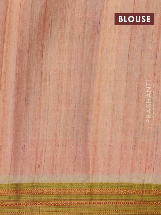 Semi linen saree peach shade and orange with allover prints and simple border - {{ collection.title }} by Prashanti Sarees