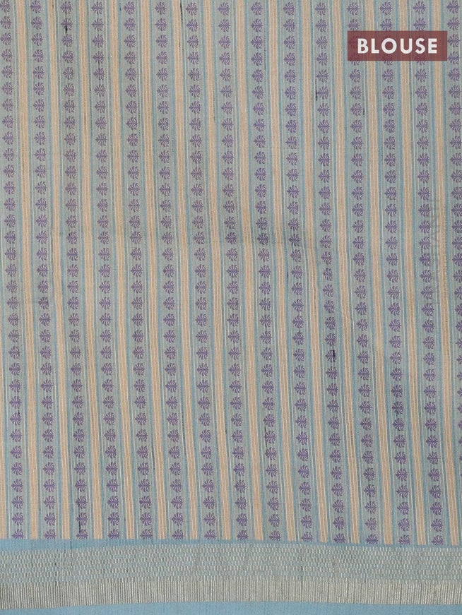 Semi matka silk saree blue with allover prints and zari woven border - {{ collection.title }} by Prashanti Sarees