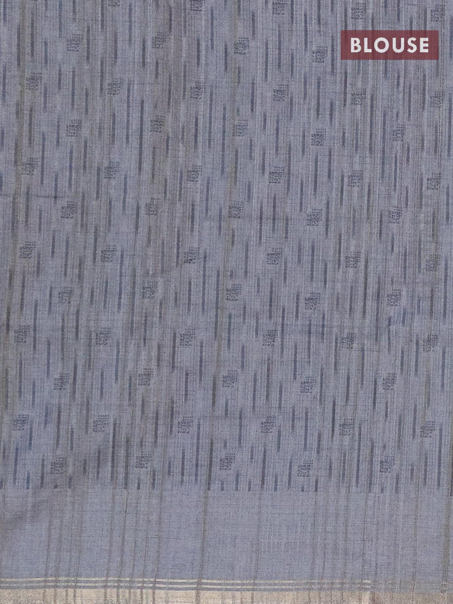 Semi matka silk saree grey and sandal with allover prints and printed zari woven border - {{ collection.title }} by Prashanti Sarees
