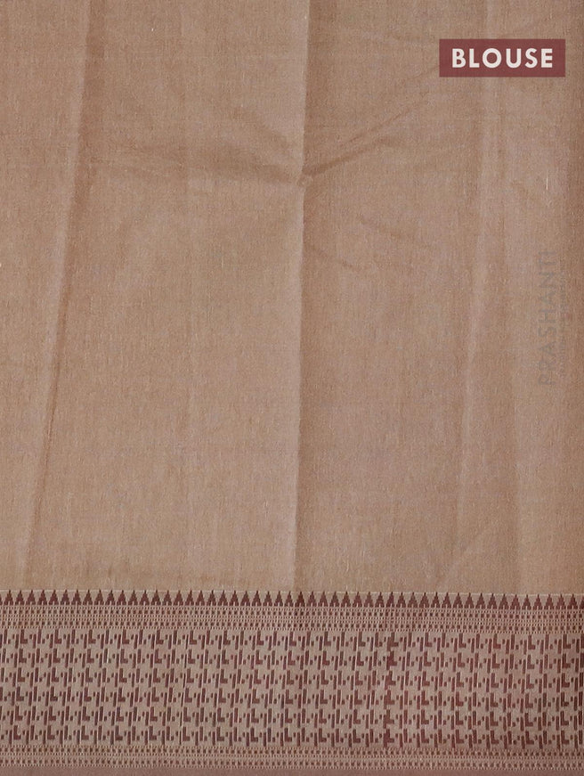 Semi raw silk saree beige and brown with allover bandhani prints and woven border - {{ collection.title }} by Prashanti Sarees