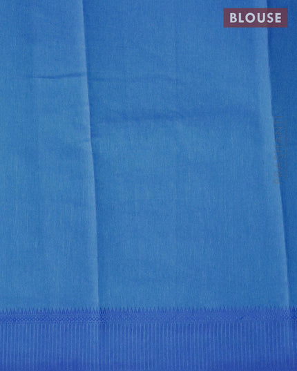 Semi raw silk saree blue with allover prints and woven border - {{ collection.title }} by Prashanti Sarees