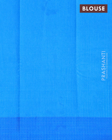 Semi raw silk saree cs blue and royal blue with allover bandhani prints and woven border - {{ collection.title }} by Prashanti Sarees