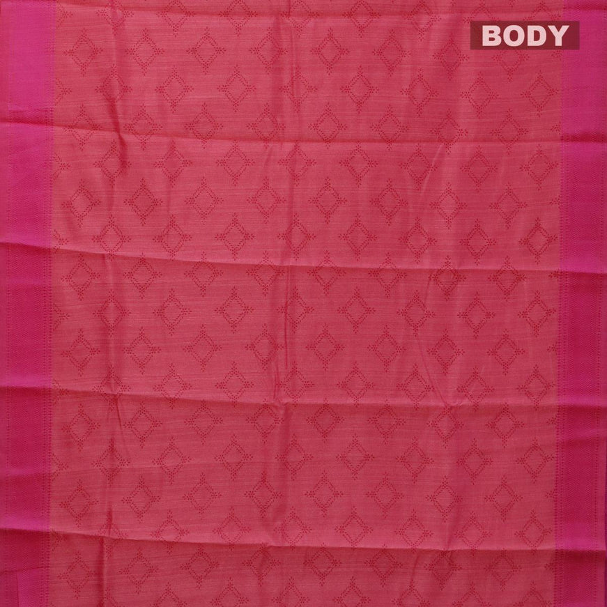 Semi raw silk saree dual shade of candy pink and pink with allover butta prints and woven border - {{ collection.title }} by Prashanti Sarees