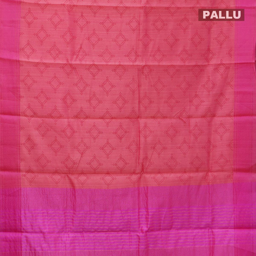Semi raw silk saree dual shade of candy pink and pink with allover butta prints and woven border - {{ collection.title }} by Prashanti Sarees