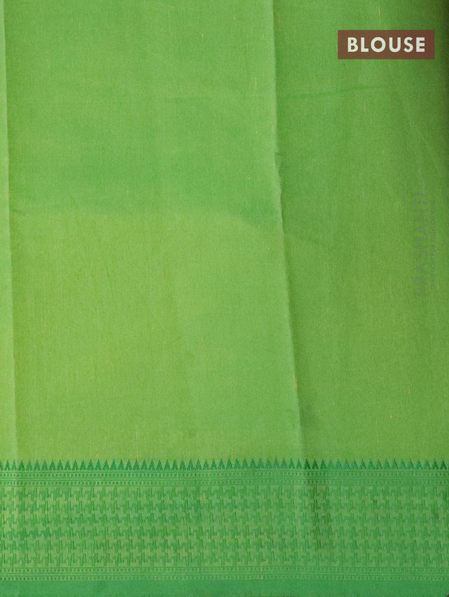 Semi raw silk saree dual shade of light green and green with allover bandhani prints and woven border - {{ collection.title }} by Prashanti Sarees