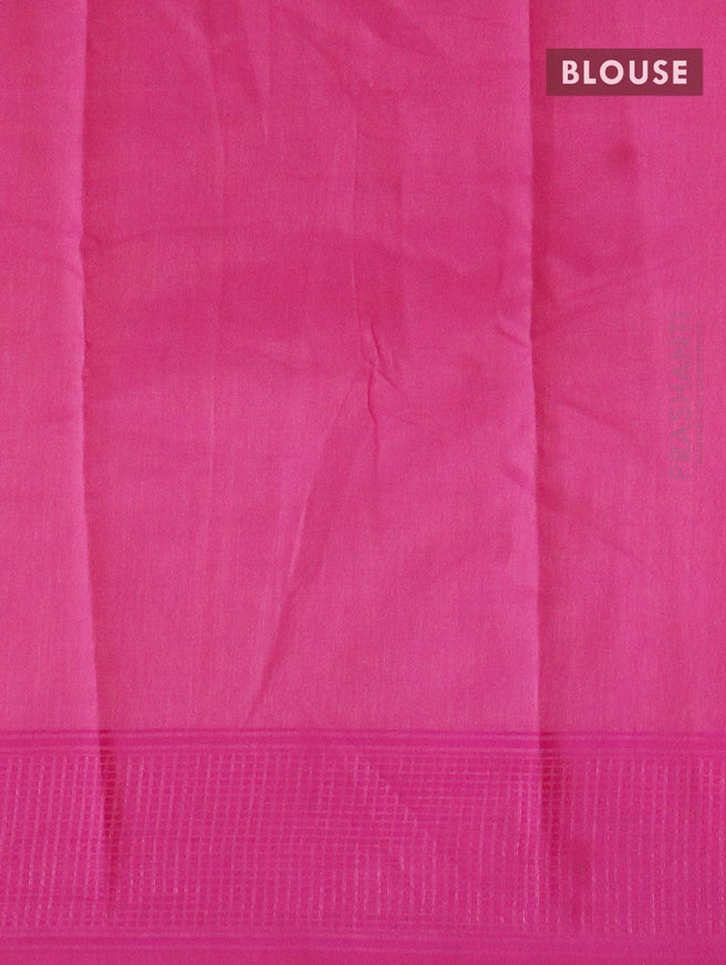 Semi raw silk saree dual shade of pink and pink with allover floral prints and woven border - {{ collection.title }} by Prashanti Sarees