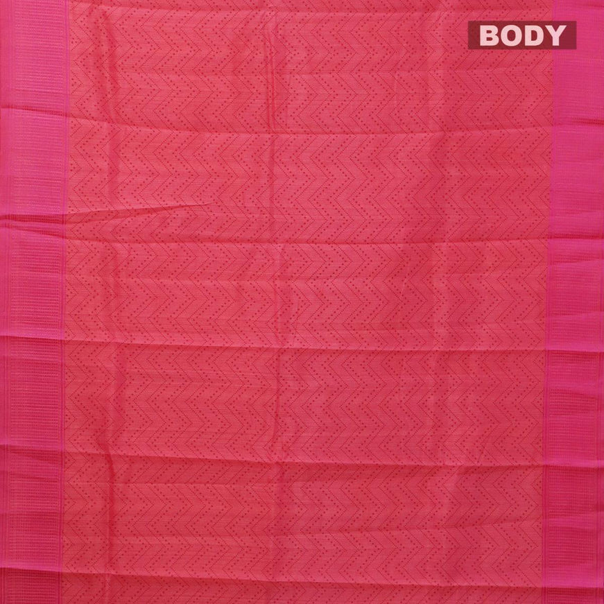 Semi raw silk saree dual shade of pink and pink with allover zig zag prints and woven border - {{ collection.title }} by Prashanti Sarees