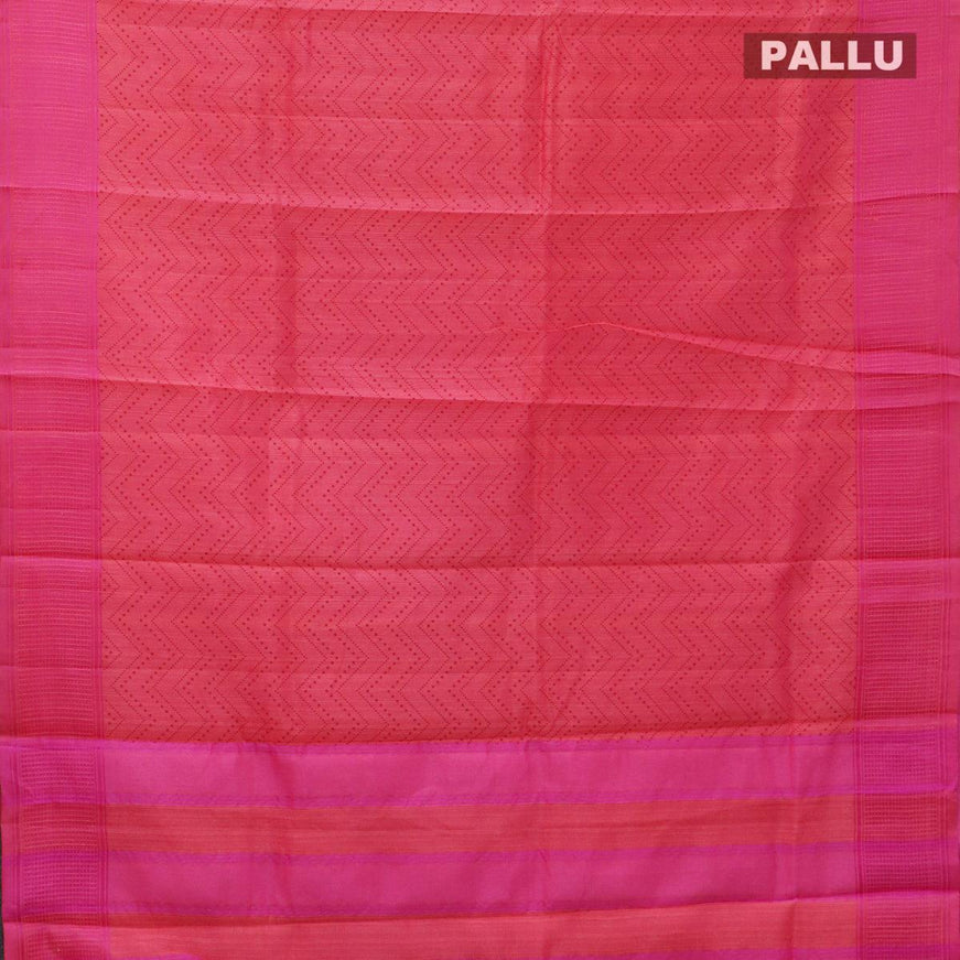 Semi raw silk saree dual shade of pink and pink with allover zig zag prints and woven border - {{ collection.title }} by Prashanti Sarees