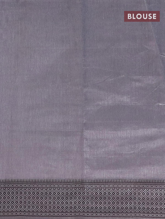 Semi raw silk saree grey with butta prints and woven border - {{ collection.title }} by Prashanti Sarees