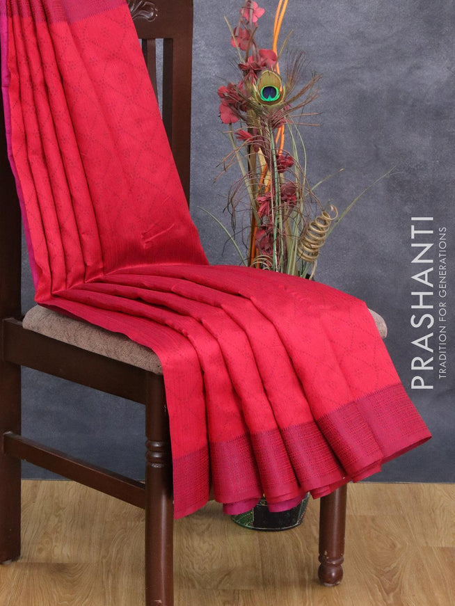 Semi raw silk saree maroon with allover bandhani prints and woven border - {{ collection.title }} by Prashanti Sarees