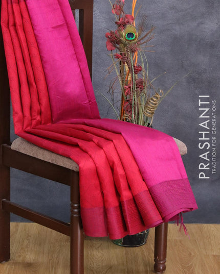 Semi raw silk saree maroon with allover bandhani prints and woven border - {{ collection.title }} by Prashanti Sarees
