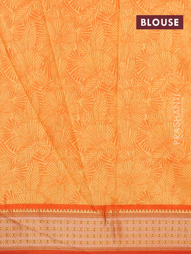 Semi raw silk saree pale orange and orange with allover warli prints and zari woven border - {{ collection.title }} by Prashanti Sarees