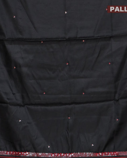 Semi satin silk saree black and with mirror embroidery work - {{ collection.title }} by Prashanti Sarees