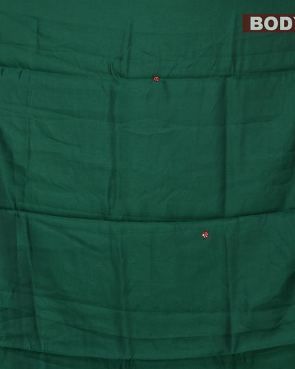Semi satin silk saree green and with mirror embroidery and cut work border - {{ collection.title }} by Prashanti Sarees