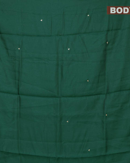 Semi satin silk saree green and with mirror embroidery work - {{ collection.title }} by Prashanti Sarees