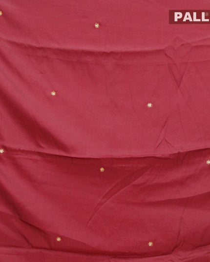 Semi satin silk saree maroon and with mirror embroided and cut work - {{ collection.title }} by Prashanti Sarees