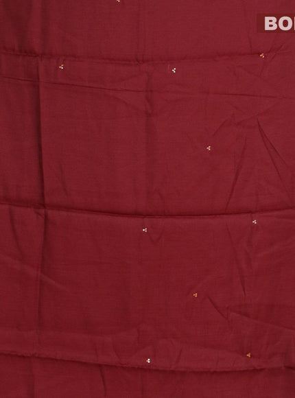 Semi satin silk saree maroon and with mirror embroided work - {{ collection.title }} by Prashanti Sarees