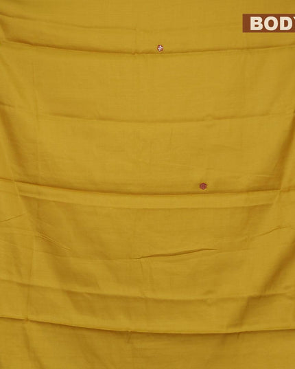 Semi satin silk saree yellow and with mirror embroided and cut work border - {{ collection.title }} by Prashanti Sarees