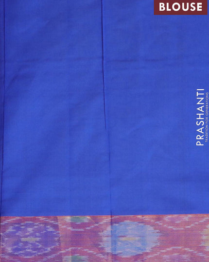 Semi silk cotton saree light green and blue with butta prints and ikat woven zari border - {{ collection.title }} by Prashanti Sarees
