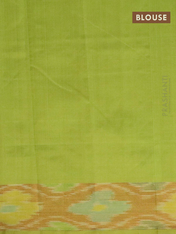Semi silk cotton saree maroon and light green with butta prints and ikat woven zari border - {{ collection.title }} by Prashanti Sarees