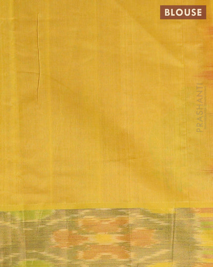 Semi silk cotton saree red and yellow with butta prints and ikat woven zari border - {{ collection.title }} by Prashanti Sarees