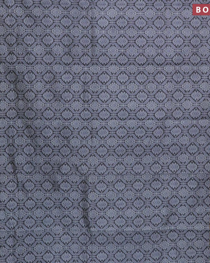 Semi tussar saree dark grey with allover prints and zari woven border - {{ collection.title }} by Prashanti Sarees