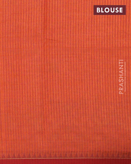 Semi tussar saree orange and maroon with ikat embroidery work and simple border - {{ collection.title }} by Prashanti Sarees