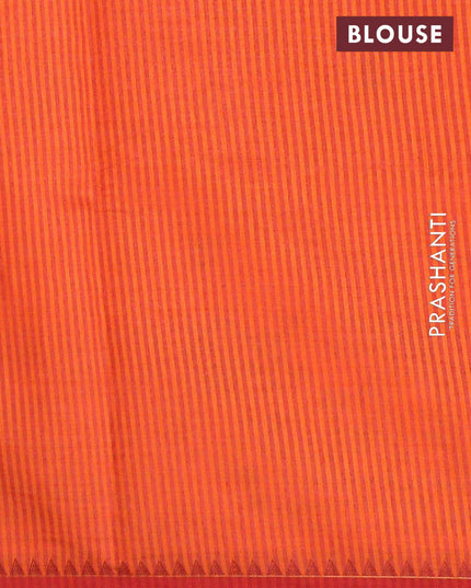 Semi tussar saree orange and red shade with embroidery work and simple border - {{ collection.title }} by Prashanti Sarees