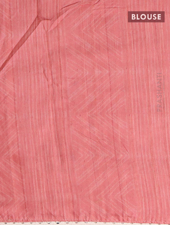 Semi tussar saree peach with allover kalamkari prints and embroidery work border - {{ collection.title }} by Prashanti Sarees