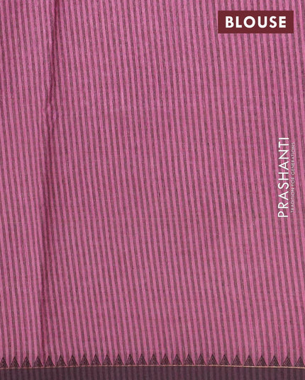 Semi tussar saree purple and jamun shade with allover embroidery work and simple border - {{ collection.title }} by Prashanti Sarees