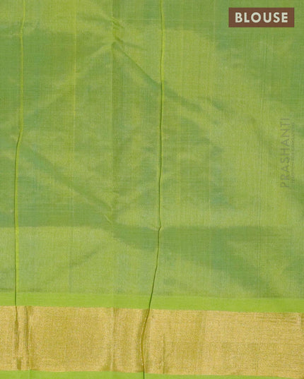 Silk cotton saree light blue and light green with thread woven annam buttas and zari woven border - {{ collection.title }} by Prashanti Sarees