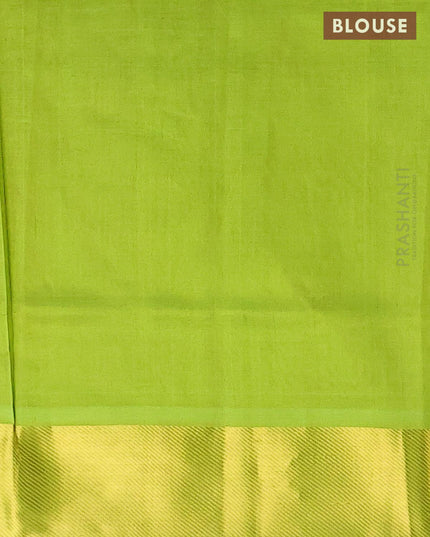 Silk cotton saree maroon and light green with zari woven buttas and zari woven border - {{ collection.title }} by Prashanti Sarees