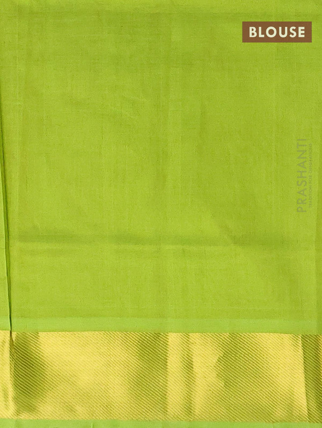 Silk cotton saree maroon and light green with zari woven buttas and zari woven border - {{ collection.title }} by Prashanti Sarees