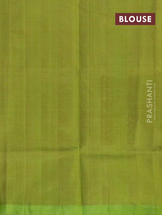 Silk cotton saree pink and light green with floral zari woven buttas and piping border - {{ collection.title }} by Prashanti Sarees