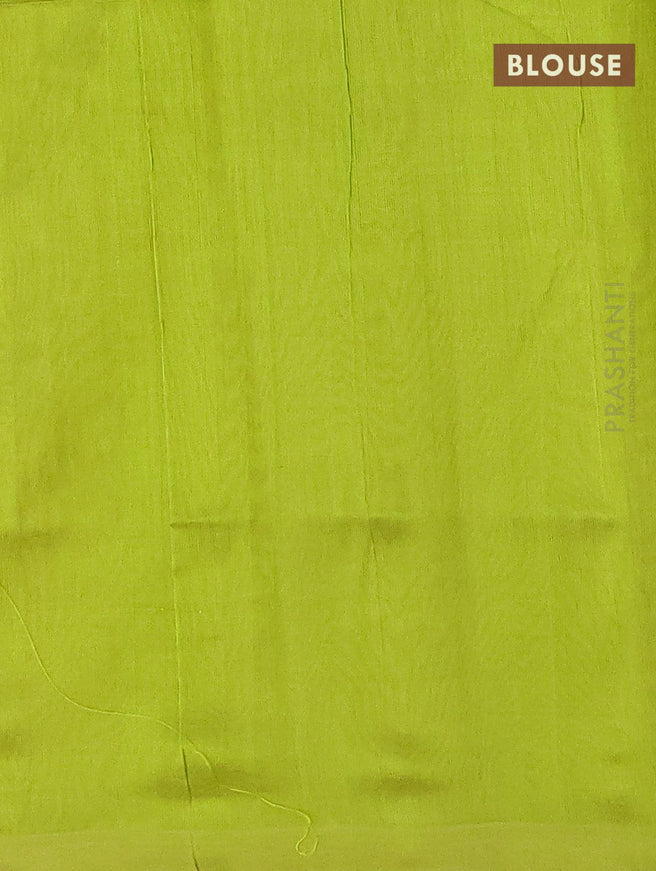 Silk cotton saree pink and light green with zari woven buttas and piping border - {{ collection.title }} by Prashanti Sarees