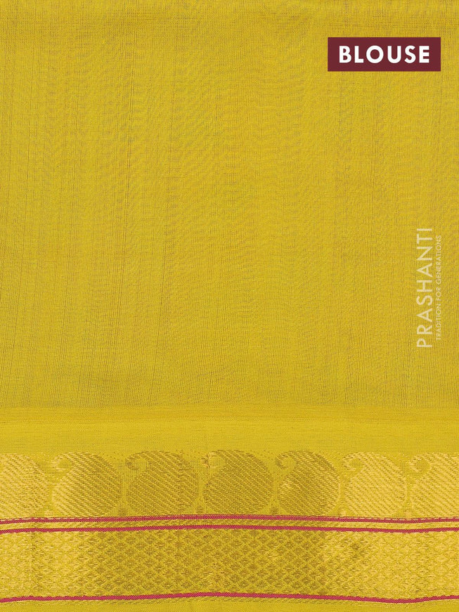Silk cotton saree pink and yellow with allover kalamkari prints and paisley design zari woven korvai border - {{ collection.title }} by Prashanti Sarees