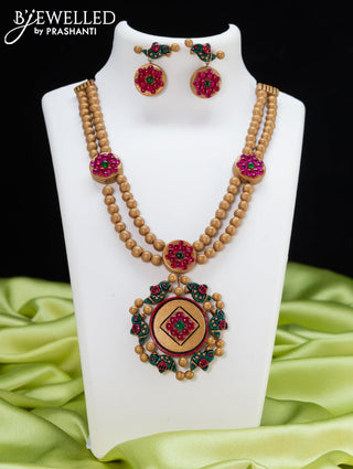 Teracotta necklace with kemp stone and pendant