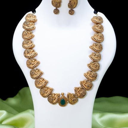 Terracotta necklace with annam design - {{ collection.title }} by Prashanti Sarees