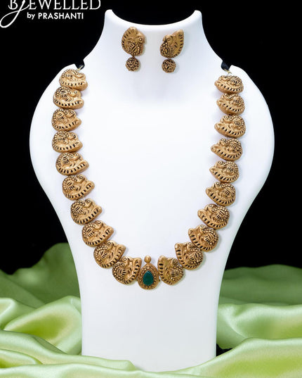 Terracotta necklace with annam design - {{ collection.title }} by Prashanti Sarees