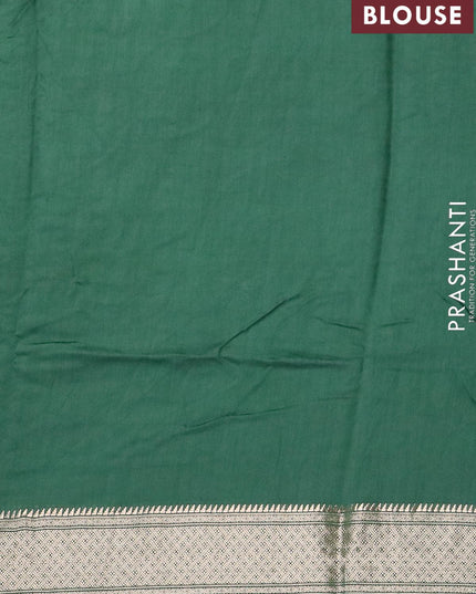 Viscose saree green shade with allover floral embroidery work and zari woven border - {{ collection.title }} by Prashanti Sarees